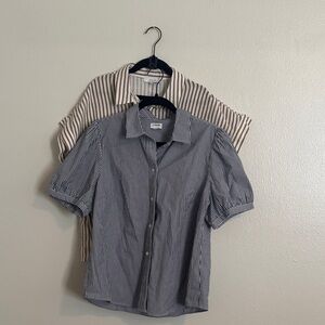 TWO Short Sleeve Button-Down Tops